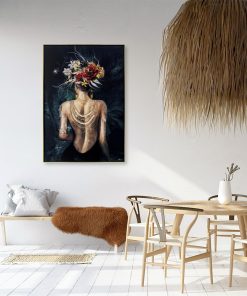 Alternative view of Toile Femme Dos Nu et Fleurs 82x122cm