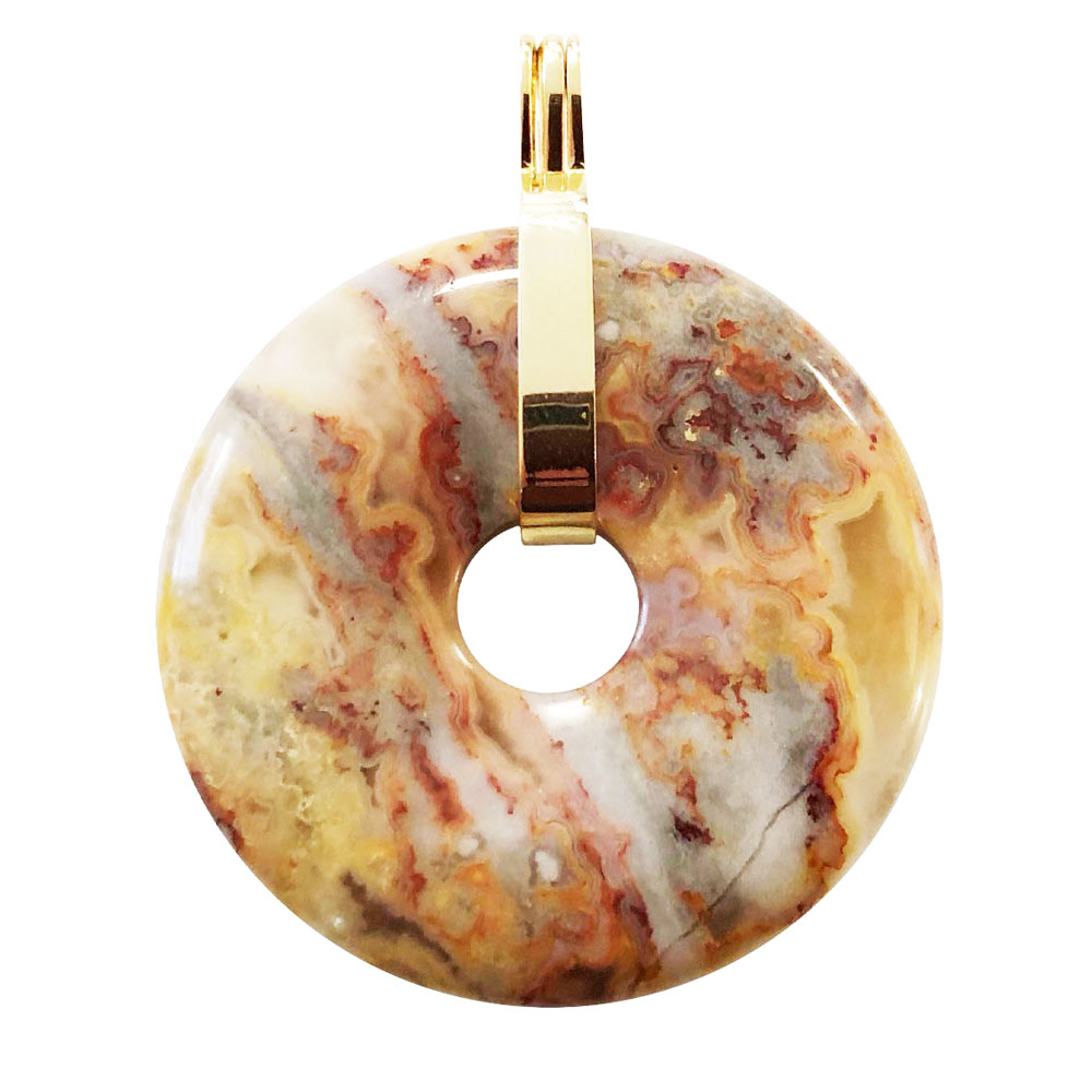 Pendentif Agate crazy lace – PI Chinois ou Donut 40mm – Image 4