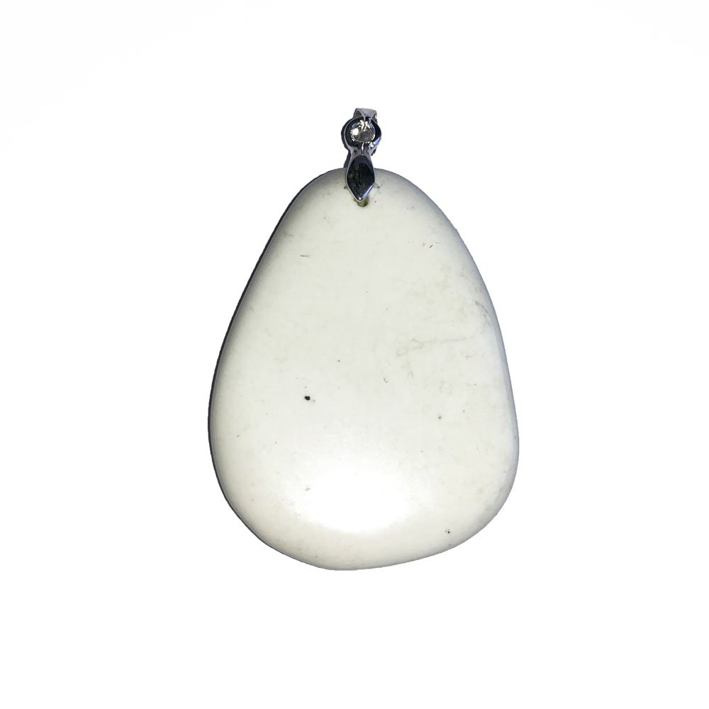 Pendentif Chrysoprase citron – Pierre plate – Image 2