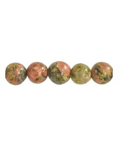 Sachet de 5 perles Unakite – 8mm